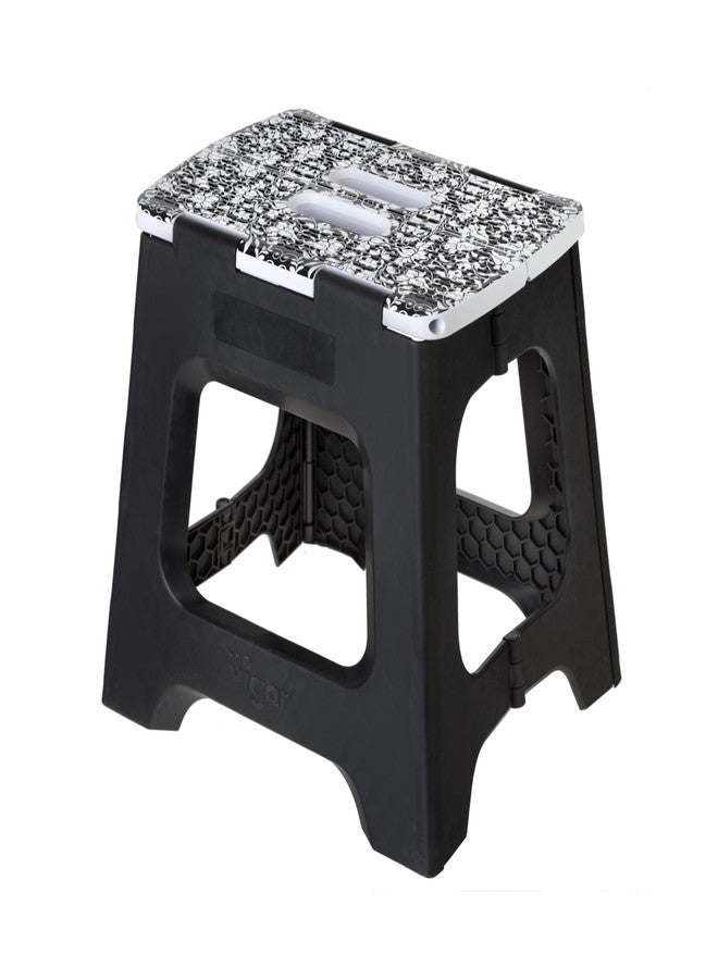 Vigar Compact Step Stool Foldable, 12-1/2-inch Step Stools for Adults up to 330 Pound, Lightweight Stool, Non-Slip Folding Step Stool, Rococco Black - Image 1